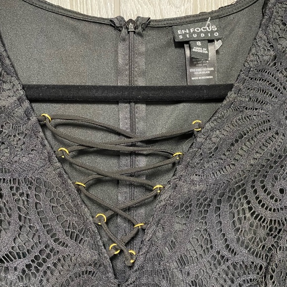 Black Lace Enfocus Studio Dress Size 8 EUC - Picture 6 of 7